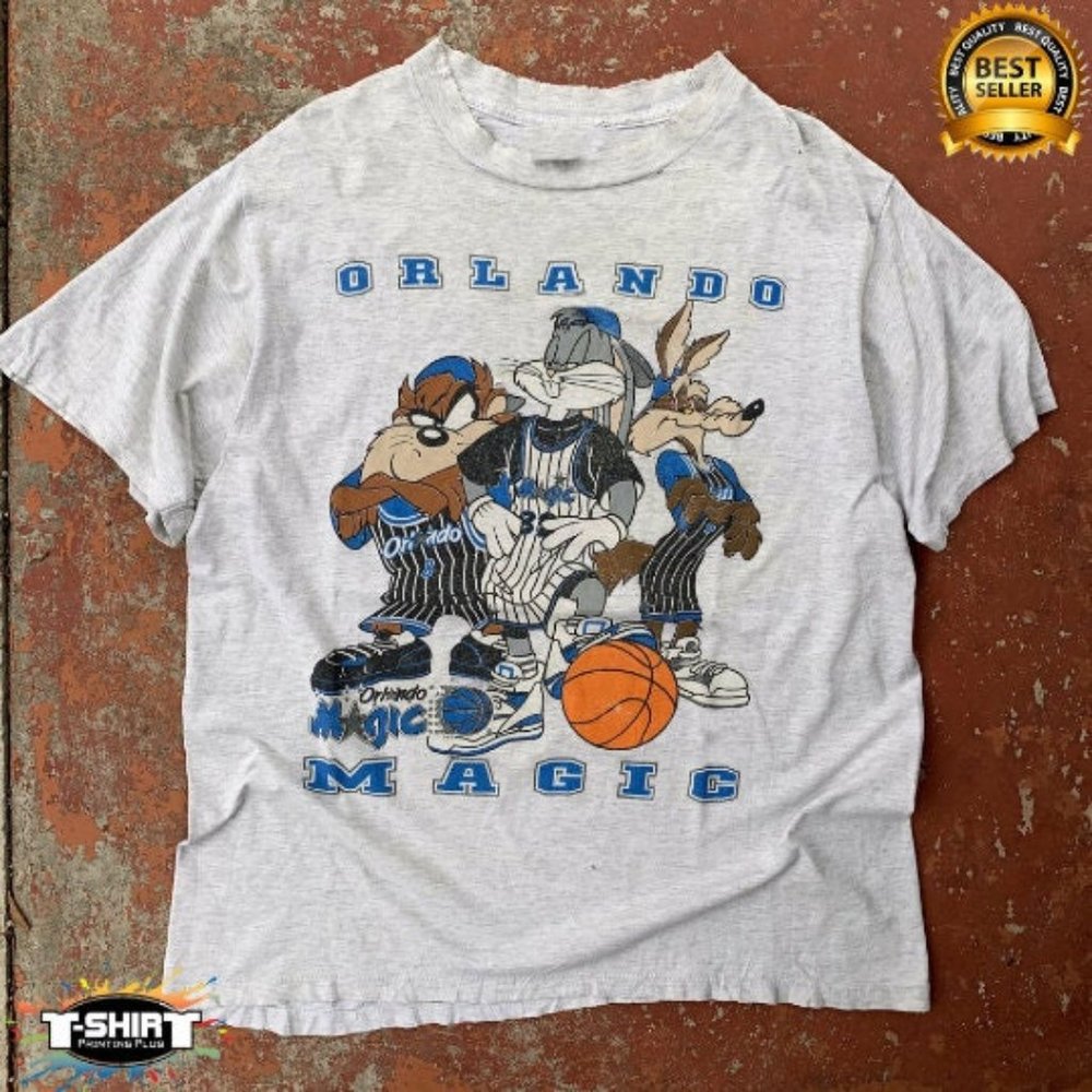 VINTAGE NBA Orlando Magic Looney Tunes Shirt, American Sport, Basketball Fan Shi